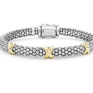 6mm three station X caviar bracelet